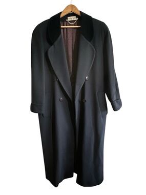 Vintage Ashley Scott Wool Long Navy Coat Topcoat